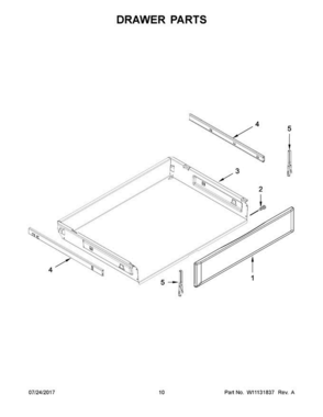 06 - Drawer Parts Diagram and Parts List for KFEG500ESS2  KitchenAid Range