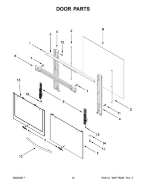 07 - Door Parts Diagram and Parts List for WFG320M0BB2  Whirlpool Range