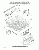 UPPER RACK AND TRACK PARTS Diagram and Parts List for KUDE40FXWH0  KitchenAid Dishwasher
