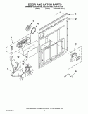 DOOR AND LATCH PARTS Diagram and Parts List for GU2475XTVB0  Whirlpool Dishwasher