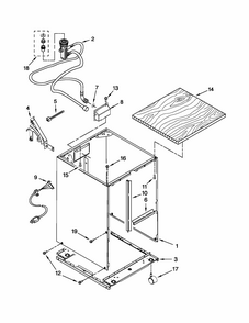 Cabinet Parts Diagram and Parts List for 66517749K016  Kenmore Dishwasher