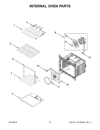 Internal Oven Parts Diagram and Parts List for WOD77EC0HS01  Whirlpool Wall Oven