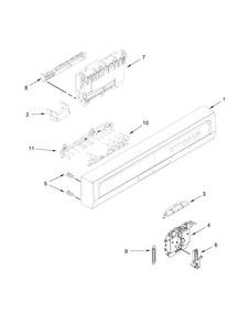 Control Panel And Latch Parts Diagram and Parts List for WDF320PADS1  Whirlpool Dishwasher