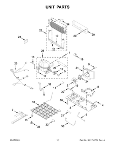 Unit Parts Diagram and Parts List for WRF535SWHW10  Whirlpool Refrigerator