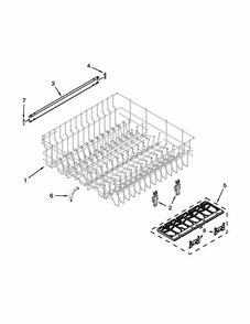 Upper Rack And Track Parts Diagram and Parts List for 66513073K214  Kenmore Dishwasher