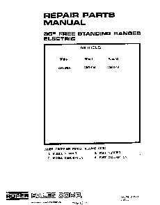 Cover Page Diagram and Parts List for 2347*0A  Roper Range