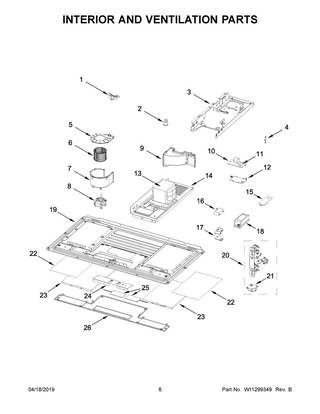 Interior And Ventilation Parts Diagram and Parts List for YKMLS311HBL1  Whirlpool Microwave
