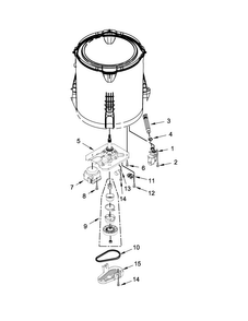 Gearcase, Motor And Pump Parts Diagram and Parts List for 7MWTW1904DM1  Whirlpool Washer