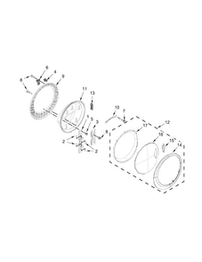 Door Parts Diagram and Parts List for WFW97HEDU0  Whirlpool Washer