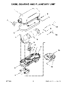 Case, Gearing And Planetary Unit Diagram and Parts List for 9KSM7990WH1  KitchenAid Mixer