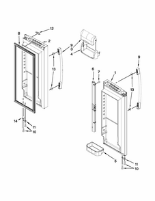 Refrigerator Door Diagram and Parts List for 59679219013  Kenmore Refrigerator