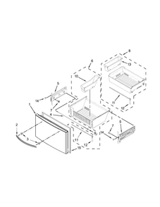 Freezer Door Parts Diagram and Parts List for WRF989SDAF01  Whirlpool Refrigerator