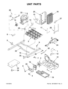 Unit Parts Diagram and Parts List for WRS331FDDB02  Whirlpool Refrigerator