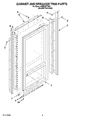 CABINET AND BREAKER TRIM PARTS Diagram and Parts List for KBRS36FTX02  KitchenAid Refrigerator
