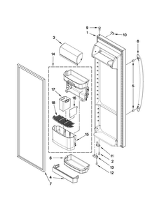 Refrigerator Door Parts Diagram and Parts List for 10640263011  Kenmore Refrigerator