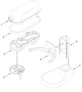 Color Variation Parts Diagram and Parts List for 5KSM60SPXFER1,5KSM60SPXFCU1  Whirlpool Mixer