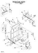REAR PANEL Diagram and Parts List for GCAM2792LQ0  Whirlpool Washer