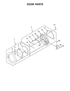 Door Parts Diagram and Parts List for CED9160GW0  Whirlpool Dryer