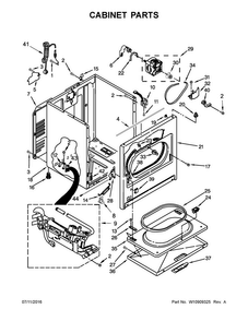 Cabinet Parts Diagram and Parts List for 7MWGD9919EM1  Whirlpool Dryer
