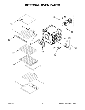 06 - INTERNAL OVEN PARTS Diagram and Parts List for KODE500EBL03  Whirlpool Wall Oven