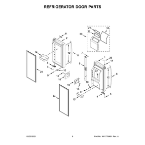 Refrigerator Door Parts Diagram and Parts List for WRX986SIHV04  Whirlpool Refrigerator