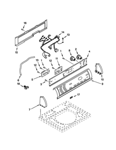 Control Panel Diagram and Parts List for 11021066000  Kenmore Washer