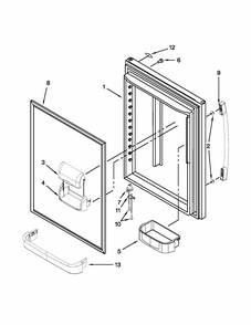 Refrigerator Door Parts Diagram and Parts List for GB2FHDXWQ08  Whirlpool Refrigerator