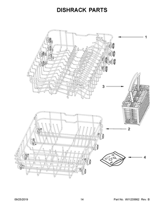Part Location Diagram of W11230169 Whirlpool BASKT-WARE