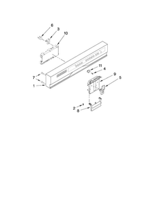 Control Panel And Latch Parts Diagram and Parts List for KUDS30IVSS4  KitchenAid Dishwasher