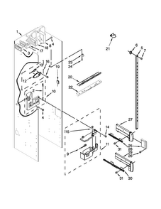 Refrigerator Liner Parts Diagram and Parts List for KBSN608EPA00  KitchenAid Refrigerator