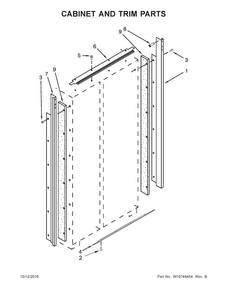 Cabinet And Trim Parts Diagram and Parts List for KSSC36QTS10  KitchenAid Refrigerator