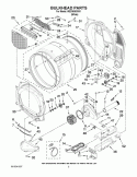 BULKHEAD PARTS Diagram and Parts List for WED9050XW1  Whirlpool Dryer