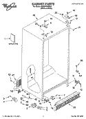 CABINET PARTS Diagram and Parts List for GS2SHKXNQ02  Whirlpool Refrigerator