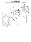 OVEN DOOR PARTS Diagram and Parts List for KEKB107KWH03  KitchenAid Wall Oven