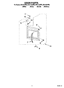 DOOR PARTS Diagram and Parts List for MH3185XPT0  Whirlpool Microwave