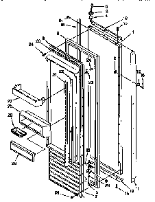 Refrigerator Door Diagram and Parts List for 106KSSS36QDX05  KitchenAid Refrigerator
