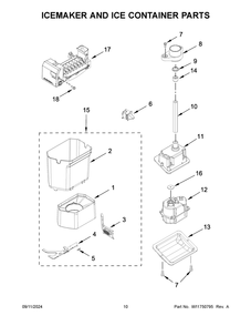 06 - Icemaker And Ice Container Parts Diagram and Parts List for JBSS42E22L01  Whirlpool Refrigerator