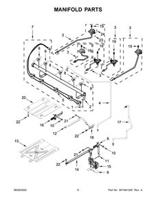Manifold Parts Diagram and Parts List for WFG535S0LZ4  Whirlpool Range