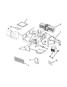 Air Flow Parts Diagram and Parts List for WMH1163XVS6  Whirlpool Microwave
