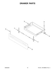 Drawer Parts Diagram and Parts List for WFE505W0HW6  Whirlpool Range