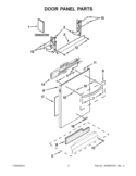 DOOR PANEL PARTS Diagram and Parts List for KUDE40FXBT6  KitchenAid Dishwasher