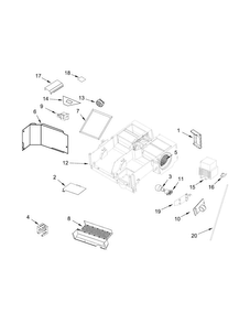 Air Flow Parts Diagram and Parts List for WMH53520CE2  Whirlpool Microwave