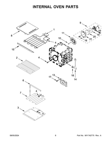 05 - Internal Oven Parts Diagram and Parts List for KOEC430RSS00  Whirlpool Microwave Oven Combo