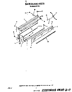 Backguard Diagram and Parts List for N9157*1  Roper Range