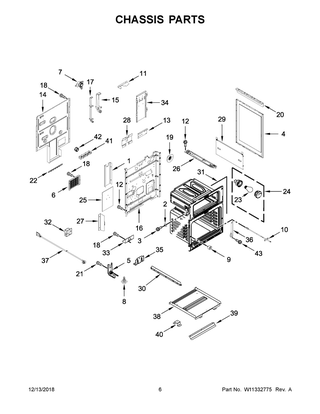 Chassis Parts Diagram and Parts List for YKFED500EBS3  Whirlpool Range