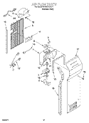 AIR FLOW Diagram and Parts List for GD25SFCHS11  Whirlpool Refrigerator