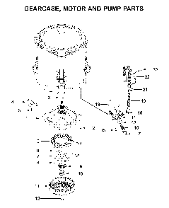 Gearcase, motor and pump parts Diagram and Parts List for WTW7120HC0  Whirlpool Washer