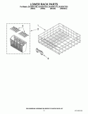 LOWER RACK PARTS Diagram and Parts List for DU1030XTXT3  Whirlpool Dishwasher