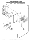 DISPENSER FRONT PARTS Diagram and Parts List for 3WSC19D4XB00  Whirlpool Refrigerator