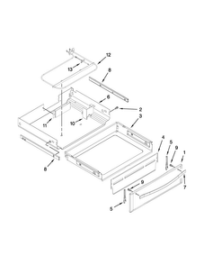 Drawer Parts Diagram and Parts List for WFE720H0AS1  Whirlpool Range